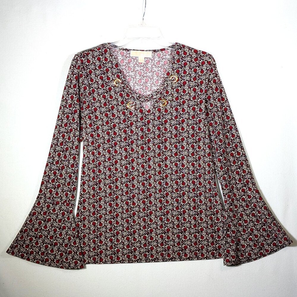 Michael Kors Floral Bell Sleeve Blouse S